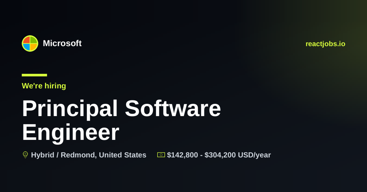 Principal Software Engineer at Microsoft